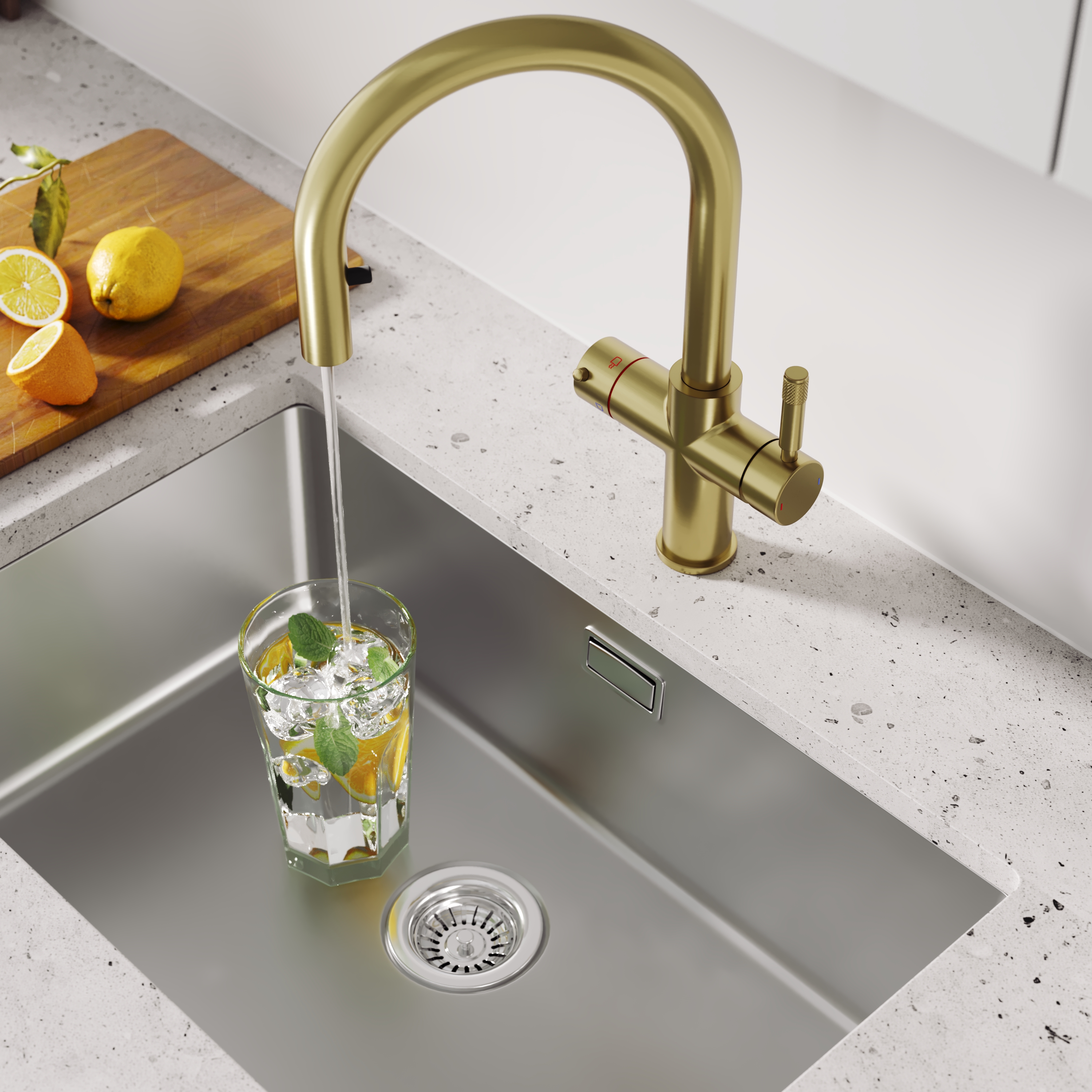 Vellamo Luna 4-in-1 Pull Out Instant Boiling Water Tap with Boiler & Filter