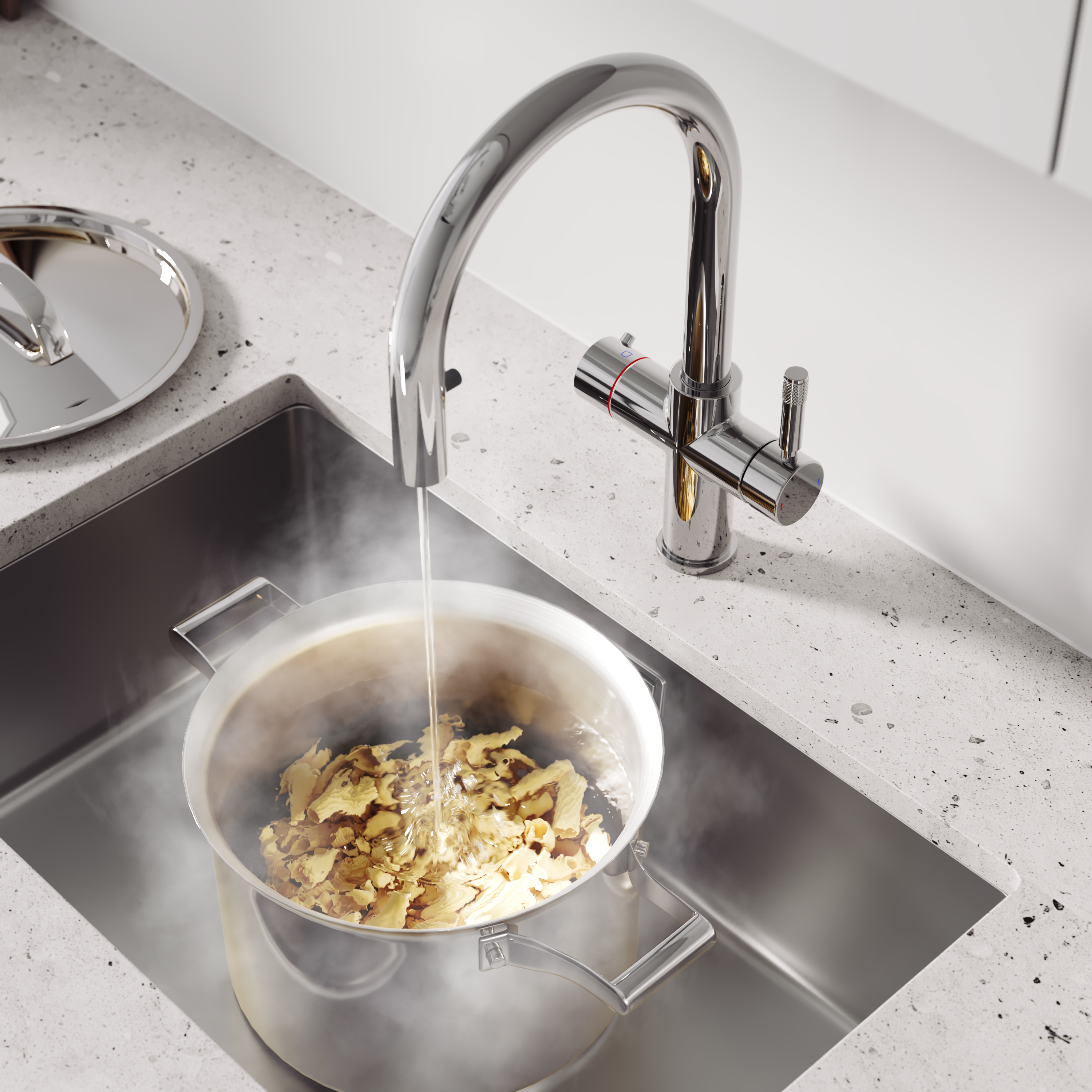 Vellamo Luna 4-in-1 Pull Out Instant Boiling Water Tap with Boiler & Filter