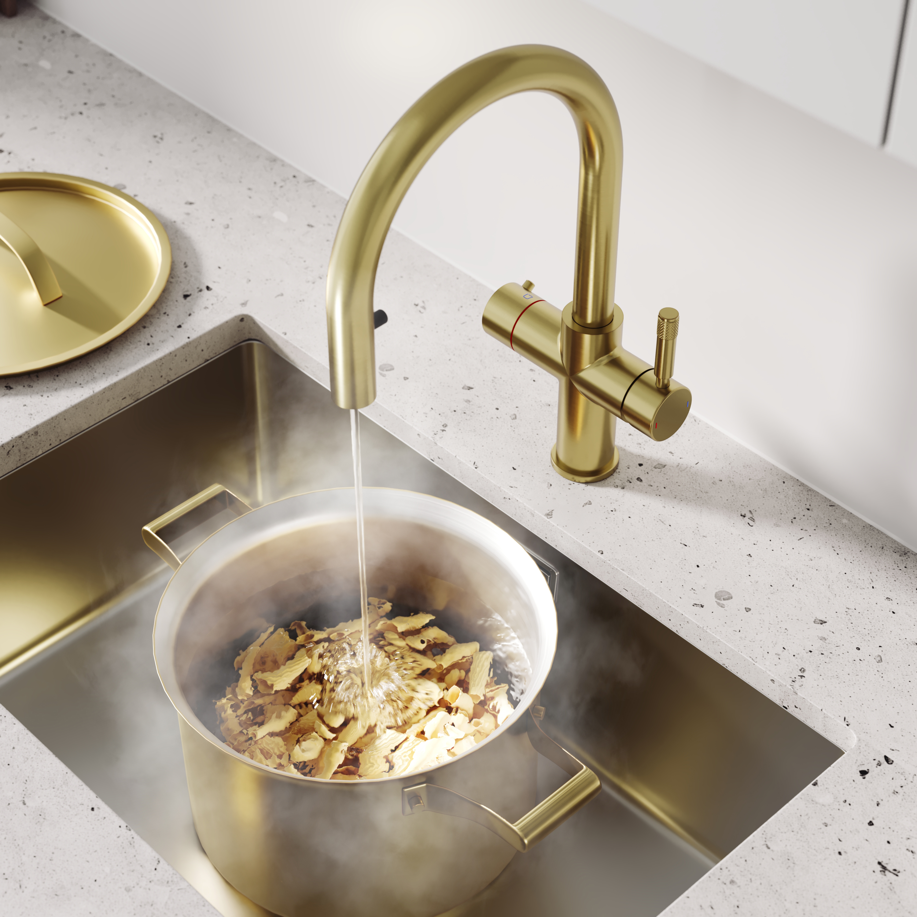 Vellamo Luna 4-in-1 Pull Out Instant Boiling Water Tap with Boiler & Filter