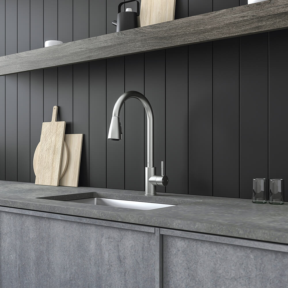 Vellamo Inspire Pull Out Spray Mono Kitchen Mixer Tap - Brushed Steel