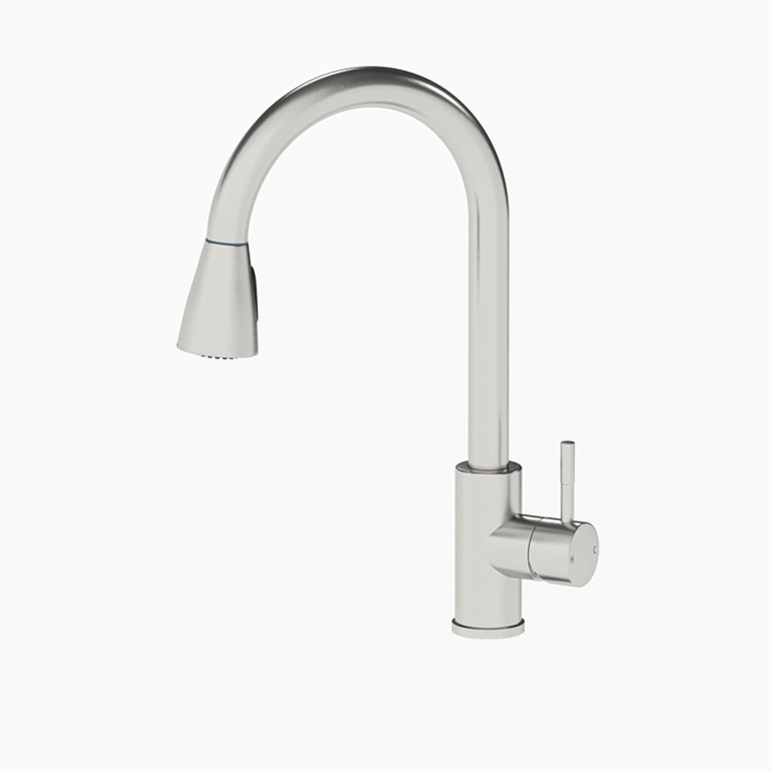 Vellamo Inspire Pull Out Spray Mono Kitchen Mixer Tap - Brushed Steel
