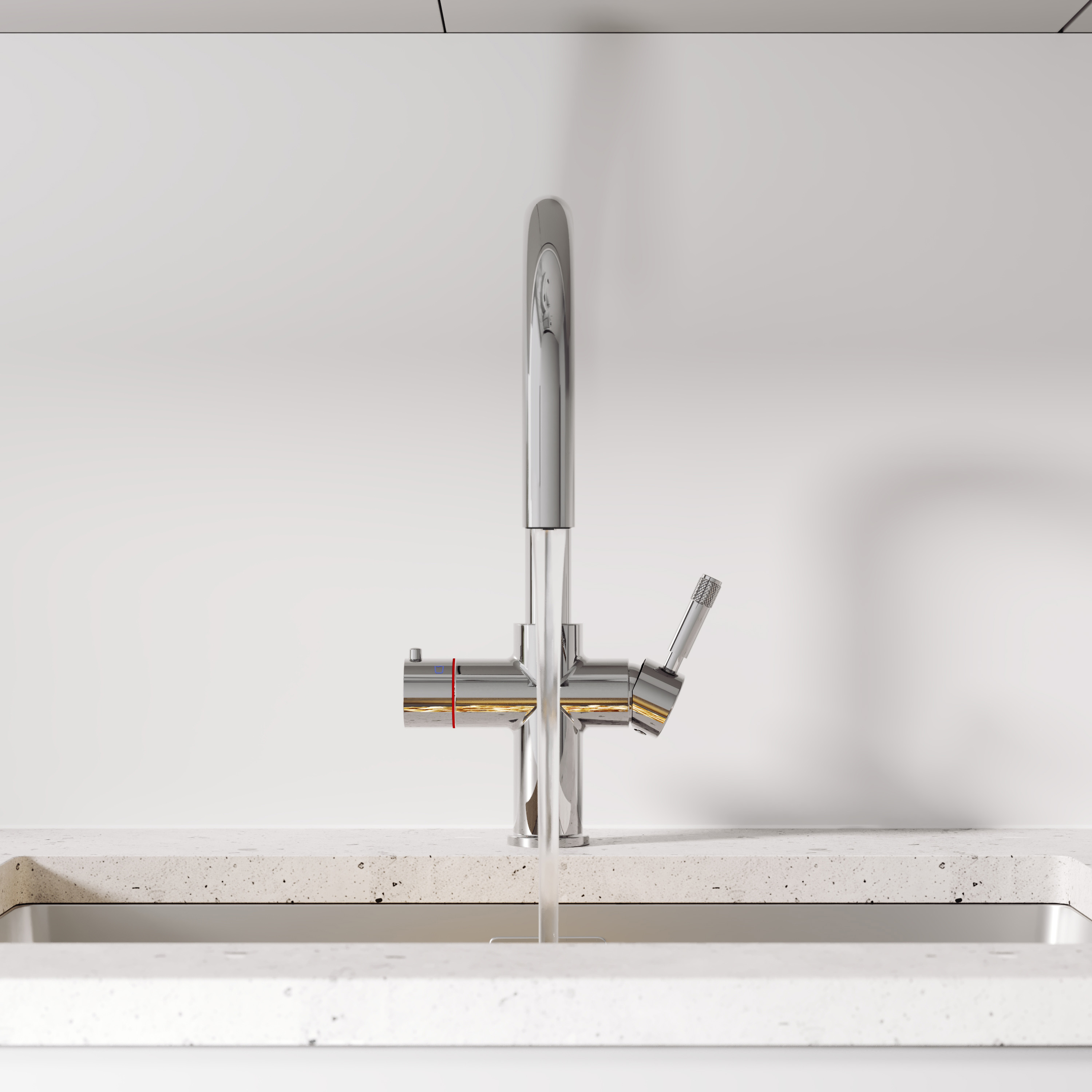 Vellamo Luna 4-in-1 Pull Out Instant Boiling Water Tap with Boiler & Filter