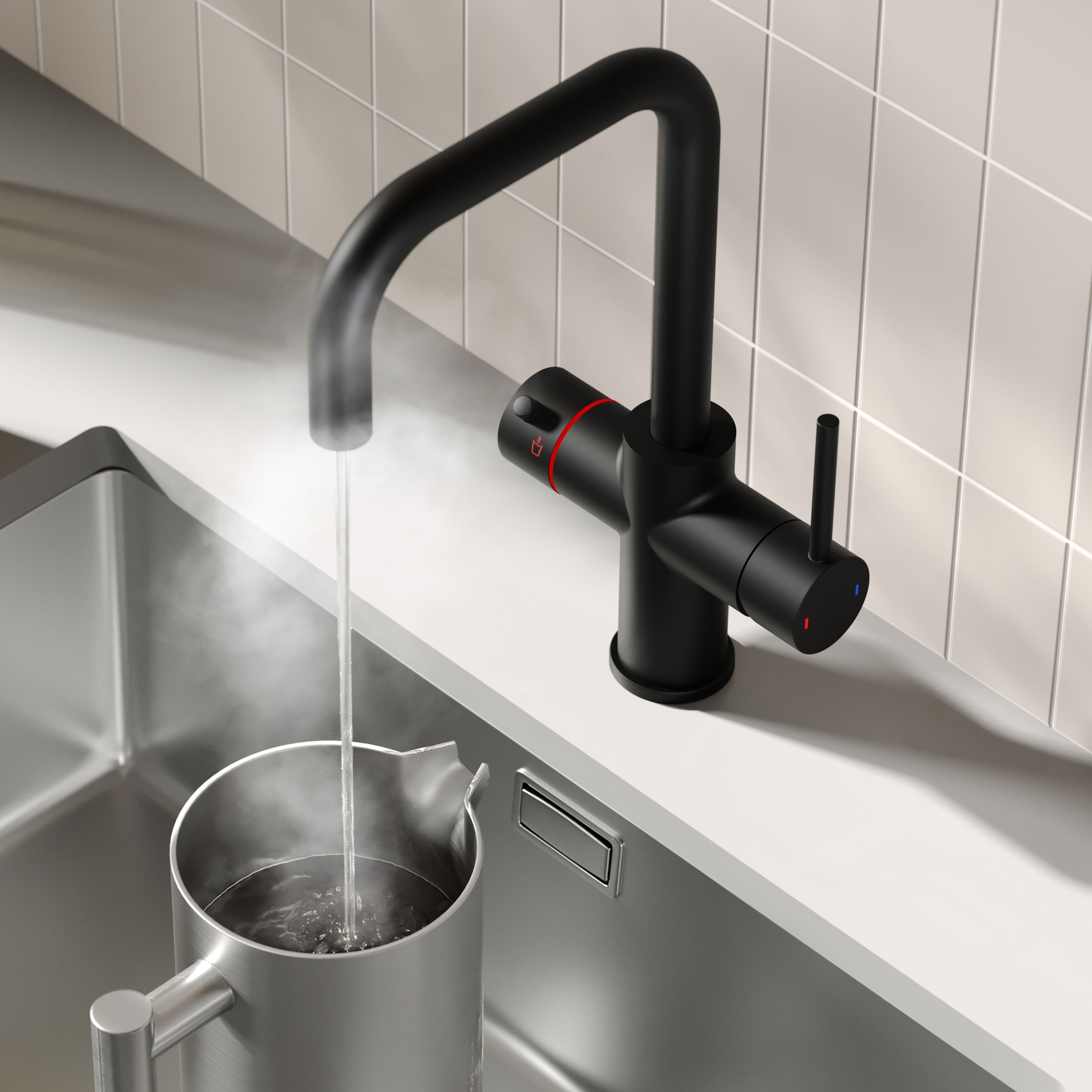 Vellamo Altair 3-in-1 Instant Boiling Water Tap with Boiler & Filter