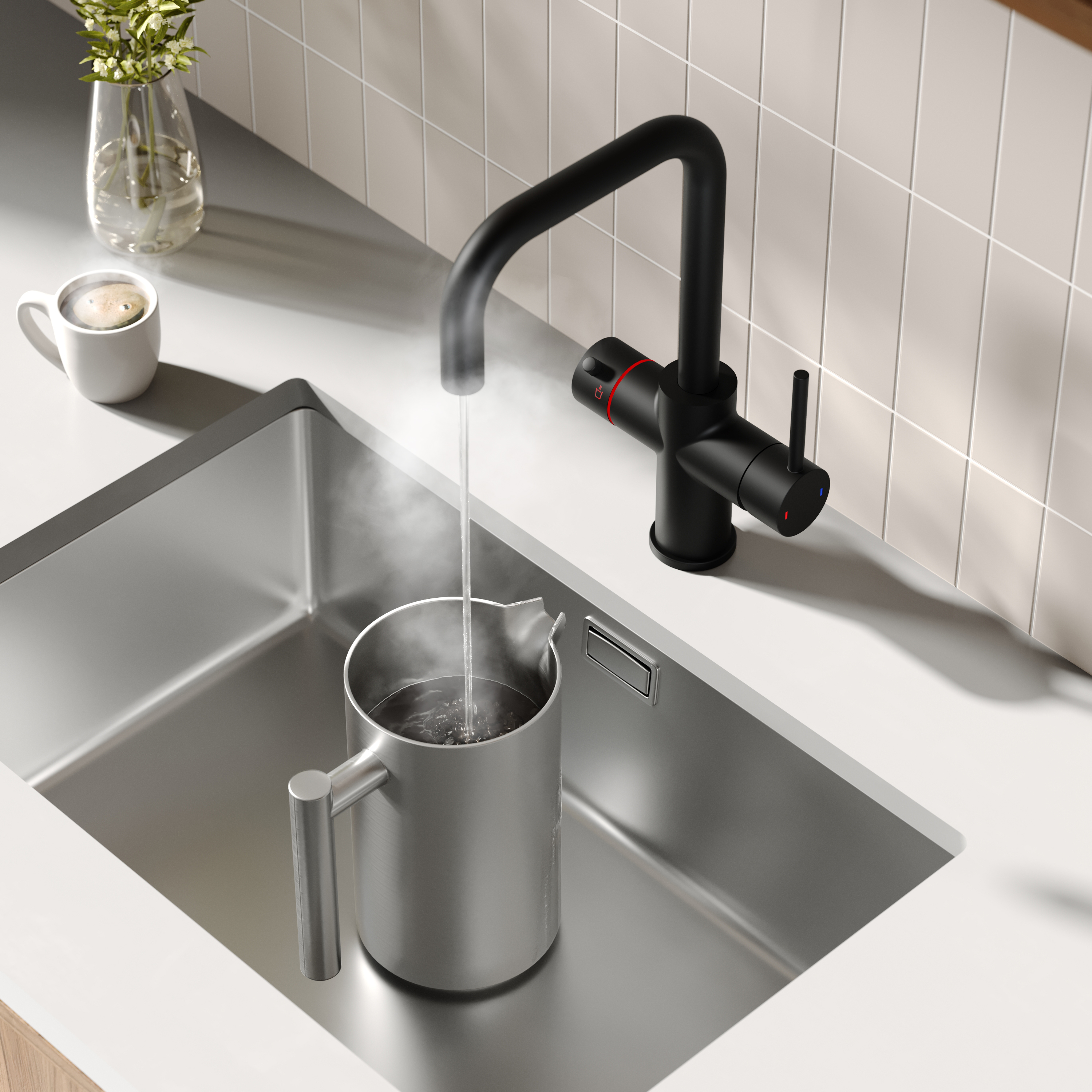 Vellamo Altair 3-in-1 Instant Boiling Water Tap with Boiler & Filter