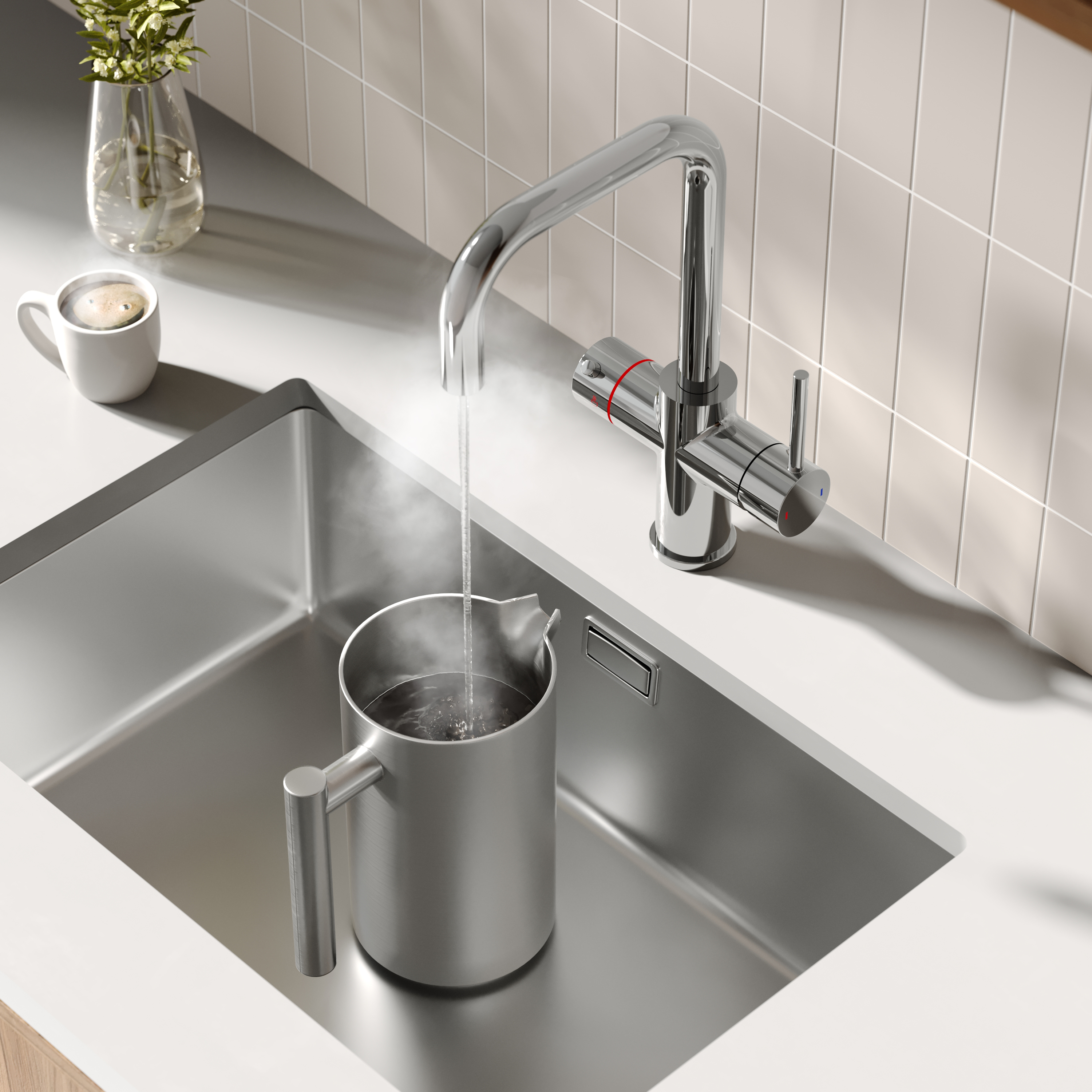 Vellamo Altair 3-in-1 Instant Boiling Water Tap with Boiler & Filter