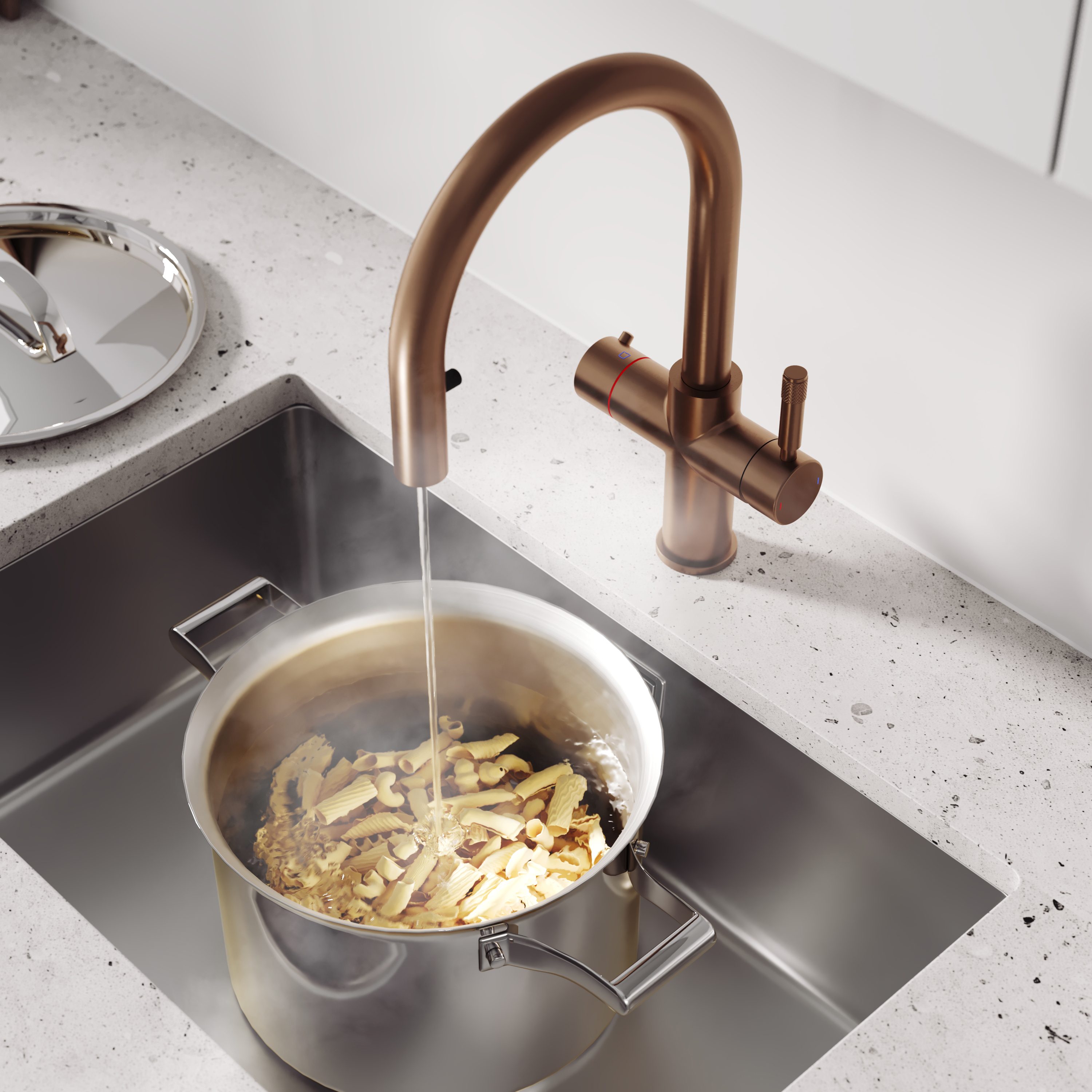 Vellamo Luna 4-in-1 Pull Out Instant Boiling Water Tap with Boiler & Filter