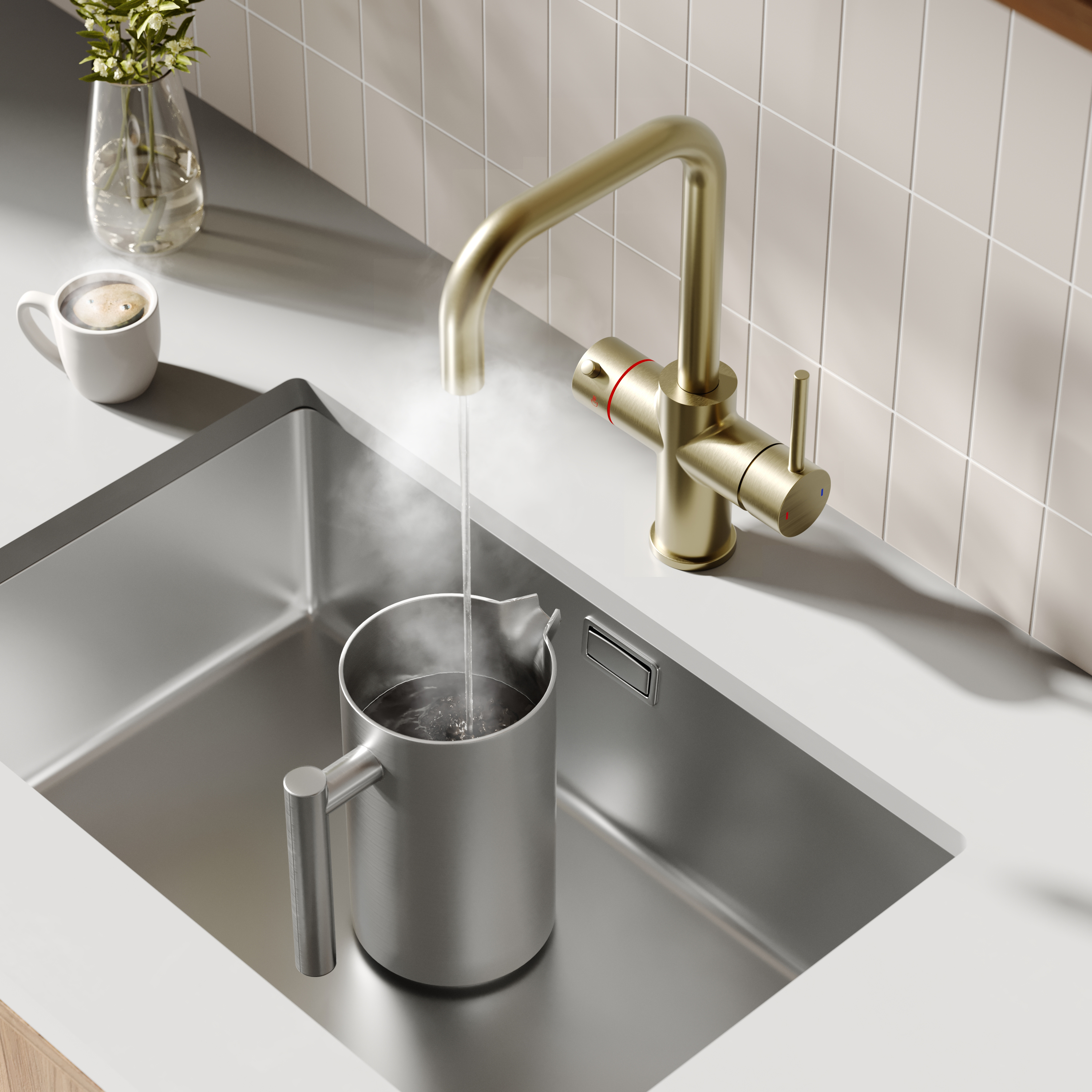 Vellamo Altair 3-in-1 Instant Boiling Water Tap with Boiler & Filter