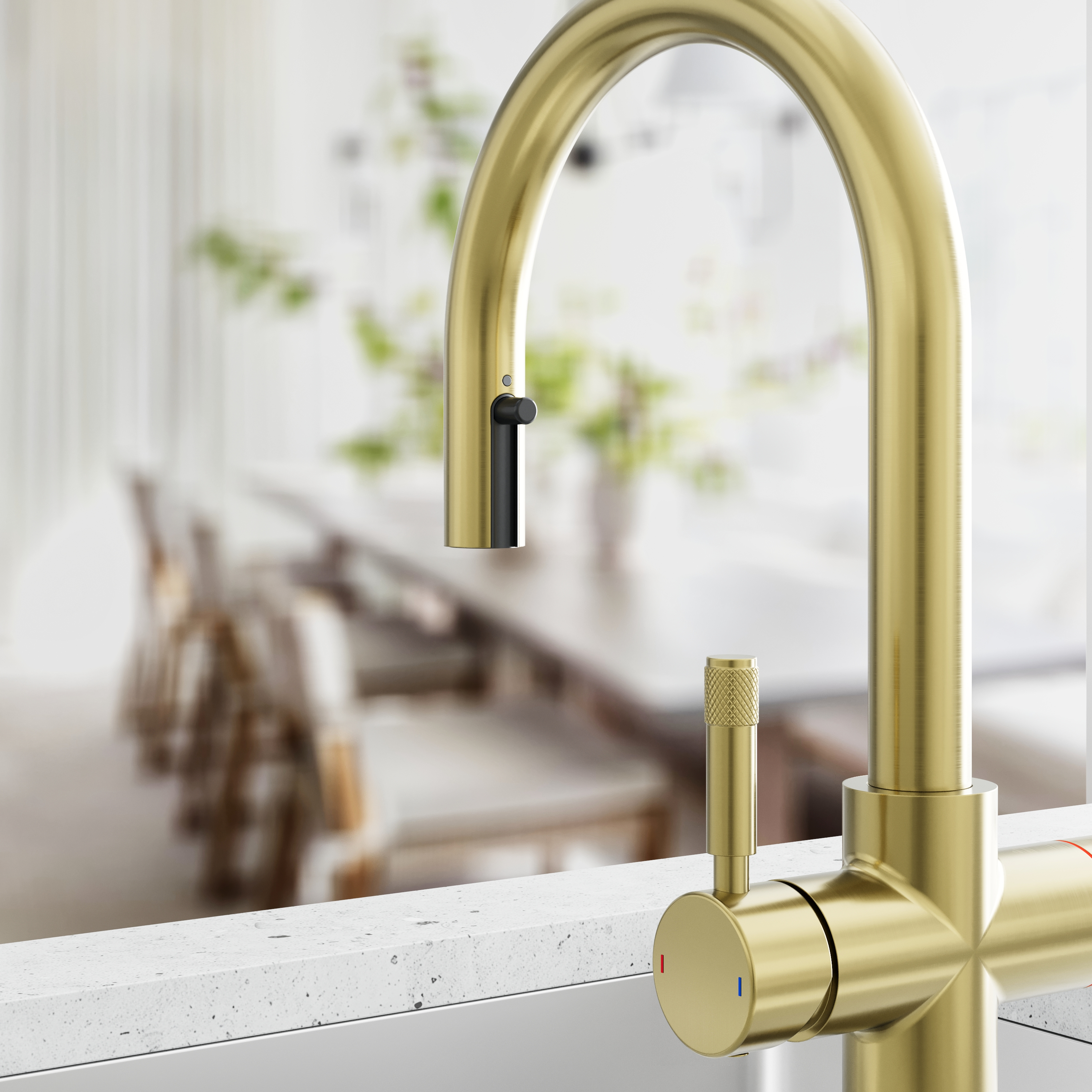 Vellamo Luna 4-in-1 Pull Out Instant Boiling Water Tap with Boiler & Filter