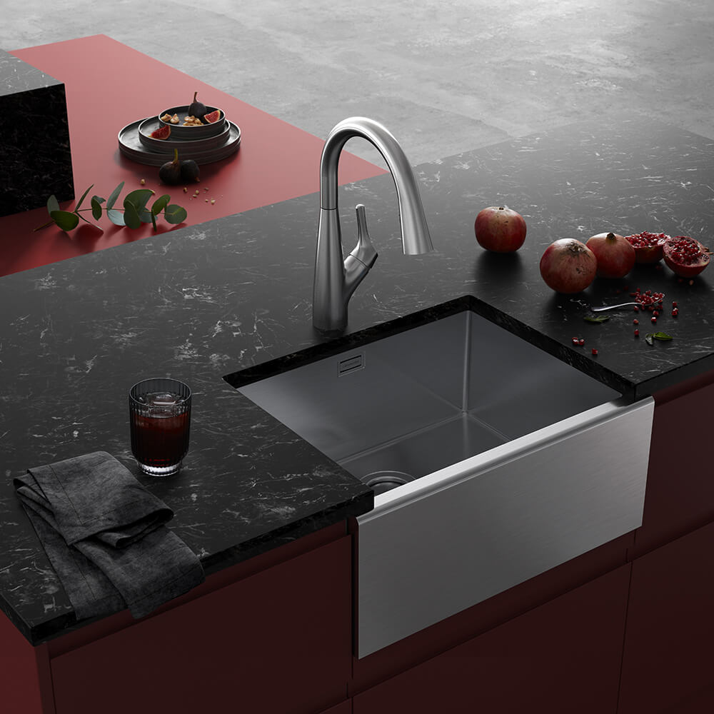 Clearwater Belfast Brushed Stainless Steel Kitchen Sink & Waste - 600 x 465mm
