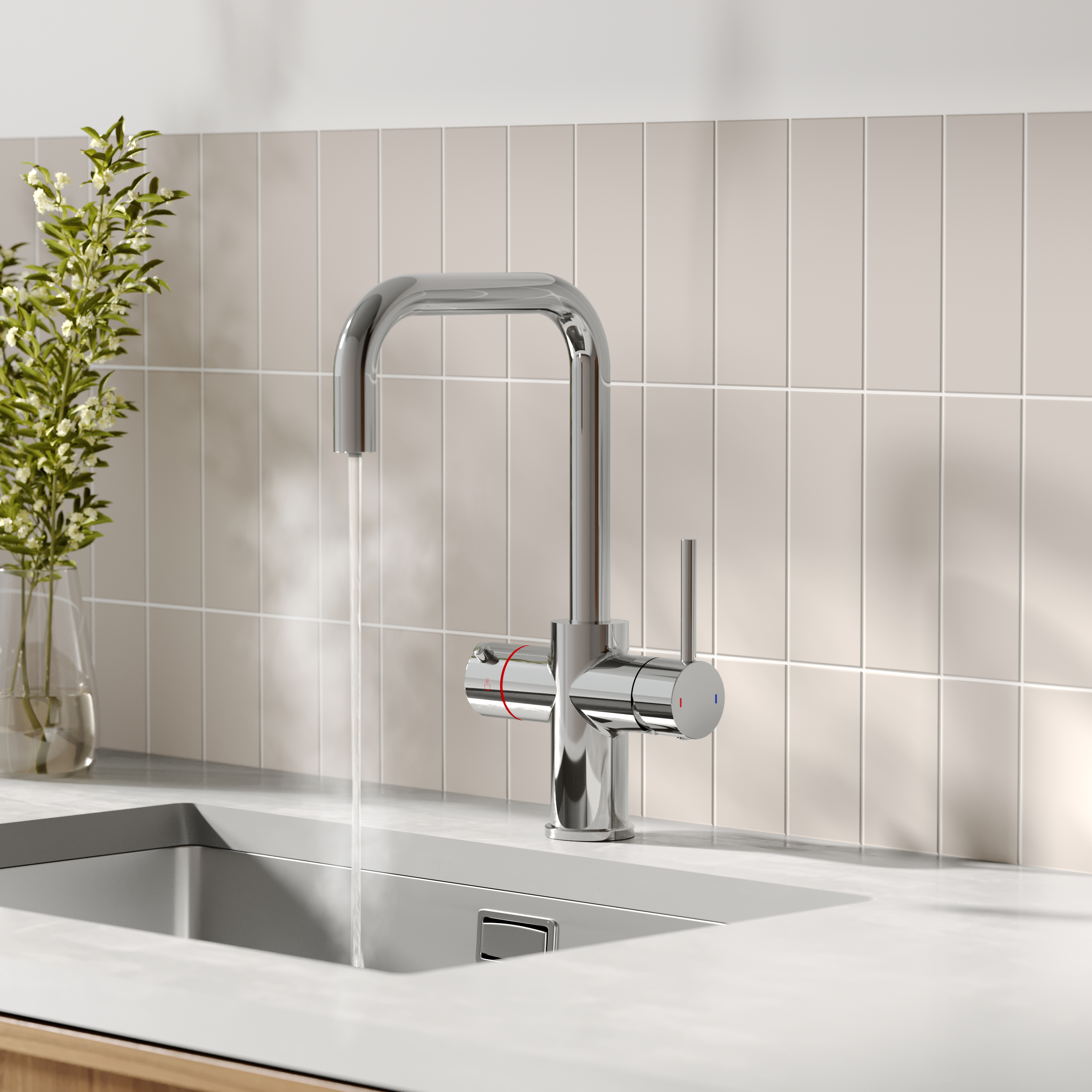 Vellamo Altair 3-in-1 Instant Boiling Water Tap with Boiler & Filter
